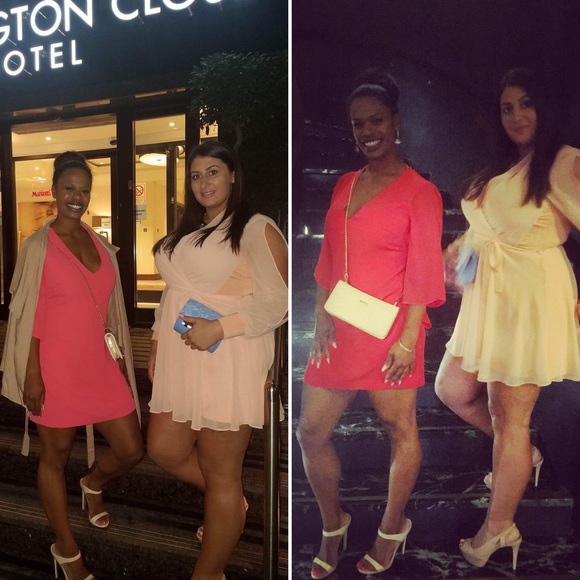 Coral silk-like dress - Picture 4 of 4